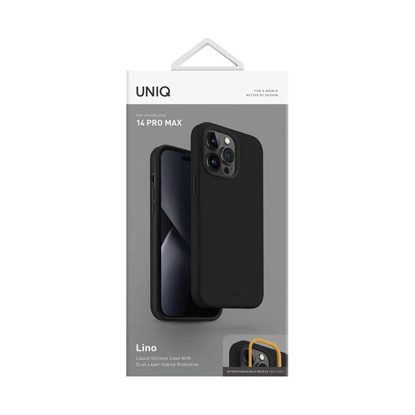 Funda híbrida de silicón premium color Negro para iPhone 14 Pro Max