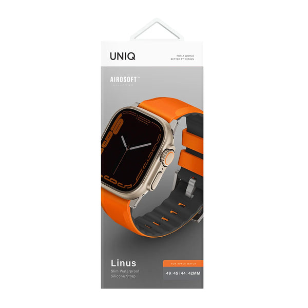 Correa con acabado suave de silicón premium color Naranja para Apple Watch | Ultra 49 | 45 | 44 | 42 mm