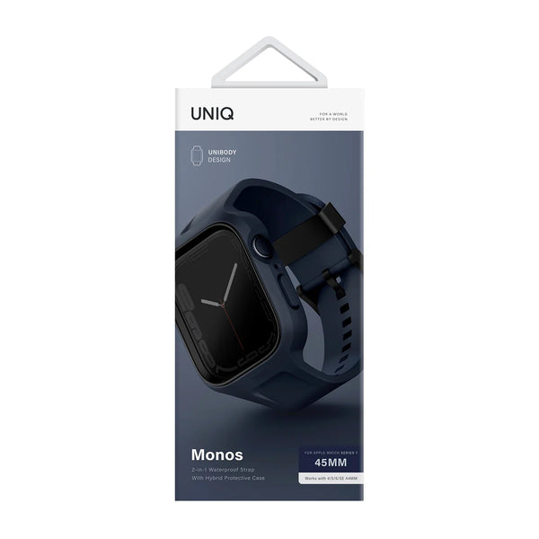 Correa con Funda con acabado suave de silicón premium y bumper integrado color Azul para Apple Watch 45 | 44 mm