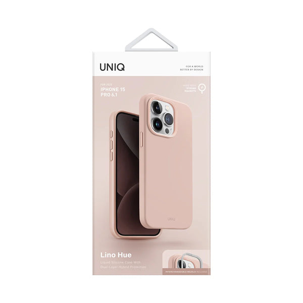 Funda híbrida de silicón premium compatible con MagSafe color Rosa para iPhone 15 Pro