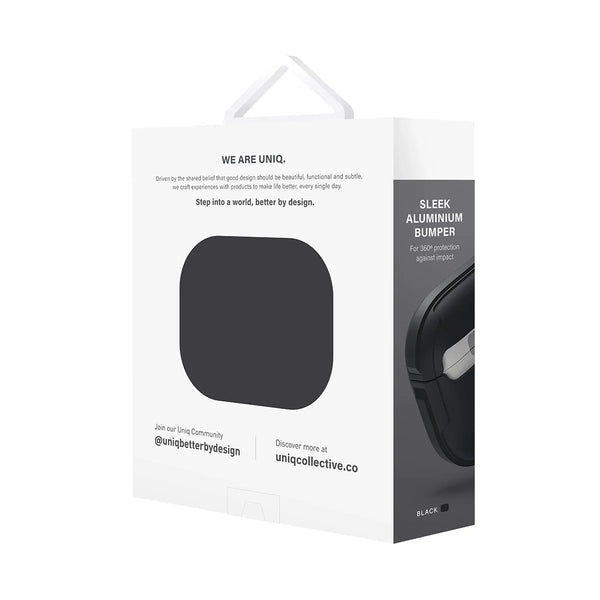 Funda híbrida con bumper de aluminio anti impacto color Negro para AirPods 3ª generación