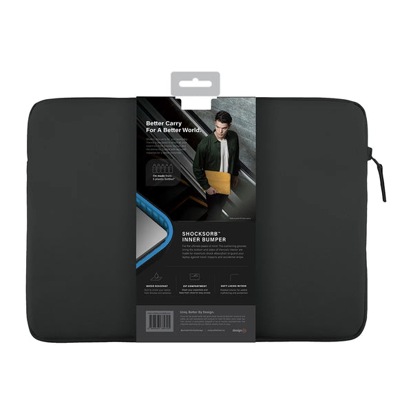 Funda fabricada en PET reciclado color Negro para MacBook hasta 14"