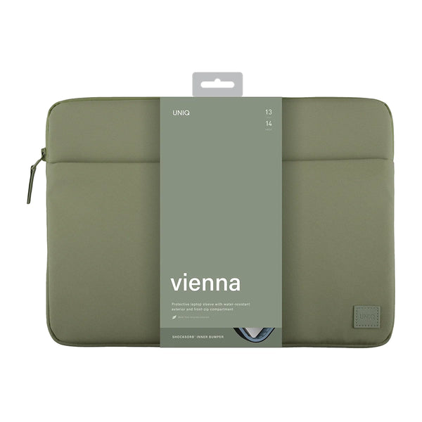 Funda fabricada en PET reciclado color Verde Laurel para MacBook hasta 14"